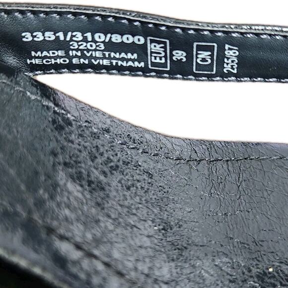 Nwot Zara Women's Black Patent Square Toe Block Heel Thong Sandals Size 39 - Picture 7 of 9